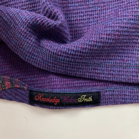 Robert Graham 1 4 Zip Pullover Sweater Mens XL Cotton Purple Waffle Knit - Picture 4 of 9
